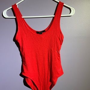 Forever21 Red Bodysuit w clips